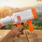 32-Hole Rechargeable Bubble Gun Toy Powerful, Big Bubble Machine for Child, Fun Continuous Blowing (1 Set) - Image 4