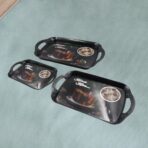 Serving Tray Set (Pack of 3 Pcs) (Small, Medium, Large) (Multicolour) - Image 2