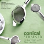 Conical Tea Strainer with Pipe Handle Stainless Steel Fine Mesh for Smooth Tea Brewing - Image 3