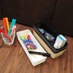 Plastic Multipurpose Desk Organizer Tray Office Drawer Dividers Storage Bins for Kitchen, Bathroom, Office, Makeup, Bedroom Dresser, Craft Basket Rack Multicolour (6 Pcs Set) - Image 3
