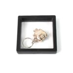 Nail Clipper Keychain Set with 3D Floating Frame Display Case | Portable Finger Nail Cutter & Novelty Keyring Gift (1 Set)