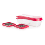 Plastic Chopper Vegetable and Fruit Cutter, Red - Image 3