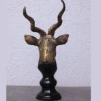 Blue Patterned Deer Statue with Fawn Family - Boho Resin Animal Sculpture for Living Room, Entryway Table, or Rustic Home Decor - Image 3