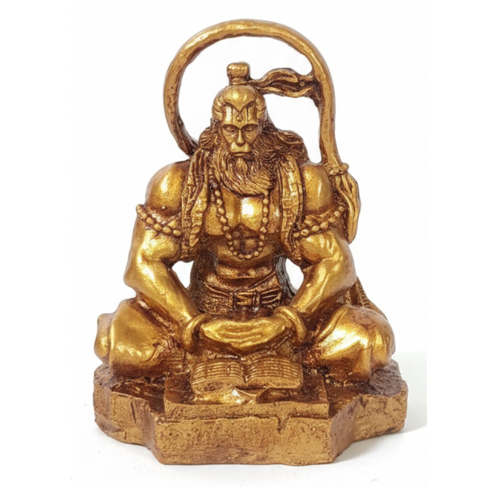 PP1.jpeg Resin Hanuman Ji Idol for Car Dashboard, Home & Office Desk - Bajrang Bali Murti for Protection from Negative Energy, Good Luck, Success and Prosperity (Black), - Image 1
