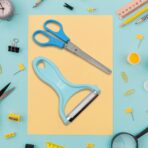 Stainless Steel Kitchen Scissors Multipurpose Peeler (2 Pc Set Mix Design Scissor Peeler) - Image 2